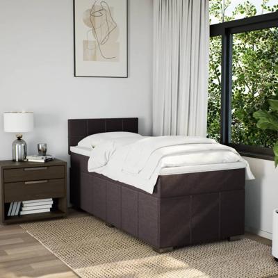 Boxspring met matras stof donkerbruin 120x200 cm