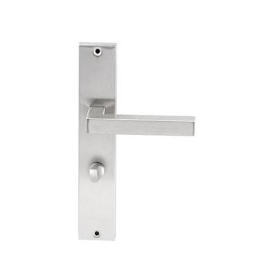 Hardbrass Deurkruk Geneve op rechthoekig langschild WC63/8mm - RVS