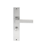 Hardbrass Deurkruk Geneve op rechthoekig langschild WC63/8mm - RVS - thumbnail