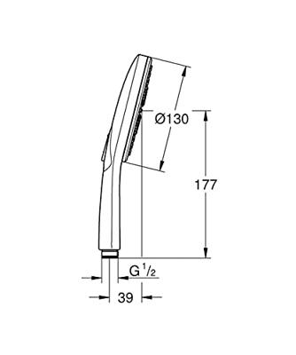 Grohe Handdouche Rainshower SmartActive 130 Rond 13 cm Chroom/Wit - 26574ls0 Chroom/wit