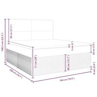 Boxspring met matras stof lichtgrijs 180x200 cm - thumbnail