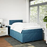 Boxspring met matras fluweel blauw 120x190 cm - thumbnail