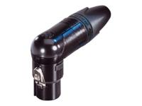 Neutrik NC3FRX-B 3p XLR female kabeldeel haaks zwart, verguld - thumbnail