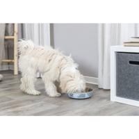 TRIXIE VOERBAK WATERBAK RVS / KUNSTSTOF / RUBBER BLAUW / GRIJS 17 CM 800 ML 4 ST - thumbnail