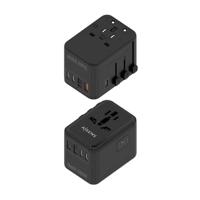 ADAPTADOR AISENS ENCHUFE UNIVERSAL VIAJE CARGADOR USB GAN 35W NEGRO - thumbnail