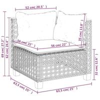 7-delige Loungeset met kussens poly rattan beige - thumbnail