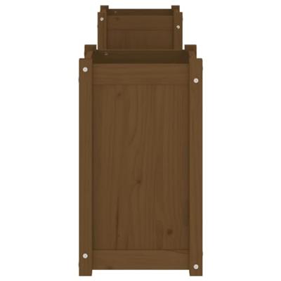 Bankje met plantenbakken 180x36x63 cm grenenhout honingbruin