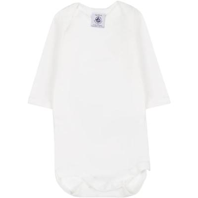 Set van 2 rompers met lange mouwen PETIT BATEAU wit Set van 2 rompers met lange mouwen PETIT BATEAU wit