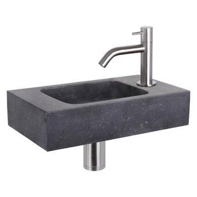 Differnz Differnz fonteinset bombai black - natuursteen - kraan gebogen mat chroom Differnz Differnz fonteinset bombai black - natuursteen - kraan gebogen mat chroom