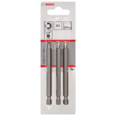 Bosch Accessories Vierkant-bit 2 Extra hard E 6.3 3 stuk(s)