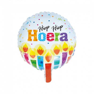 Folieballon Kaarsen Hiep Hiep Hoera (45cm)