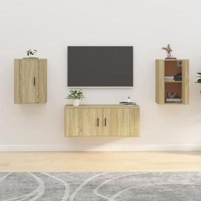 Tv-wandmeubels 2 st 40x34,5x60 cm sonoma eikenkleurig Tv-wandmeubels 2 st 40x34,5x60 cm sonoma eikenkleurig