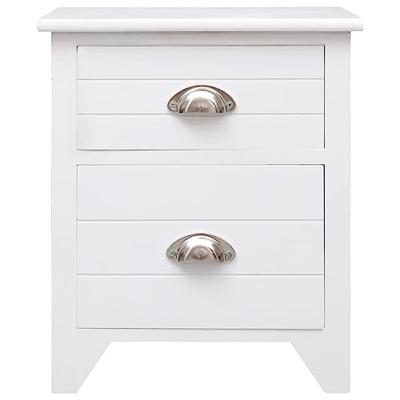 Nachtkastje met 2 lades wit 2 st Nachtkastje met 2 lades wit 2 st