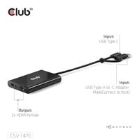 club3D USB-C Adapter [1x USB-A-stekker, USB-C stekker - 1x HDMI-stekker, DisplayPort stekker] Club 3D - Videoadapter - 24 pin USB-C, USB Typ A (M) 0.18 m - thumbnail
