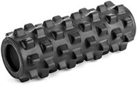 RumbleRoller 12" Compact Xtra Firm Black Textured Foam Roller - thumbnail