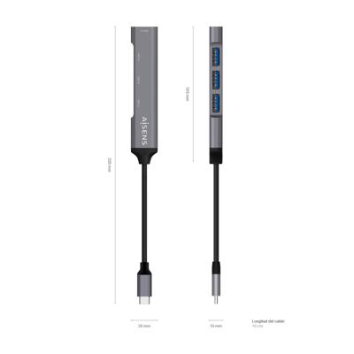 USB-HUB Aisens A109-0541 Grijs (1 Stuks)