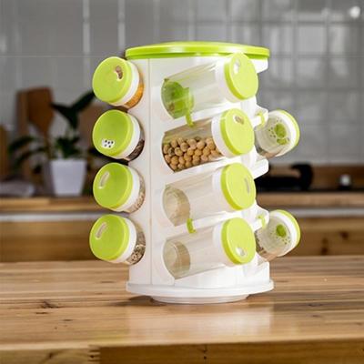 2 sets 16 in 1 kruiden blikjes peper zout Cruet plastic fles keuken Spice jar peper Shaker vak Spice rack set