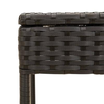 Ligbedden 2 st met luifels en tafel poly rattan zwart - thumbnail