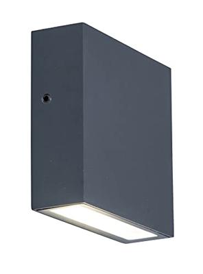 Kleine donkergrijze LED gevelverlichting helder wit 4000k Lutec Gemini XF