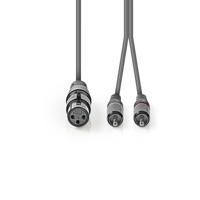 Nedis COTH15220GY30 Xlr-audiokabel Xlr 3-pins Female - 2x Rca Male 3,0 M Grijs - thumbnail