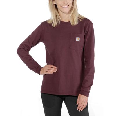 Carhartt Vrouwen Lange Mouwen Werkshirt met Borstzak Donkerblauw