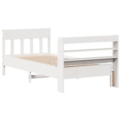 Bedframe zonder matras massief grenenhout wit 120x200 cm - thumbnail