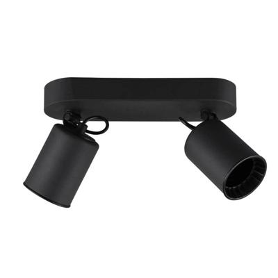 Trio Zwarte plafondlampPago met 2 spots - 803500232