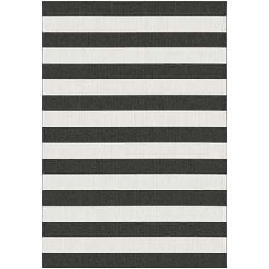 Binnen/buitenvloerkleed Maida - zwart-wit - 160x230 cm