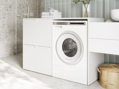 Wasmachinekast DORLOTE 1 machine 2 deuren wit Wasmachinekast DORLOTE 1 machine 2 deuren wit