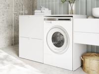 Wasmachinekast DORLOTE 1 machine 2 deuren wit - thumbnail