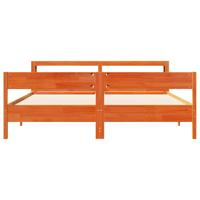 Bedframe zonder matras massief grenenhout wasbruin 200x200 cm - thumbnail