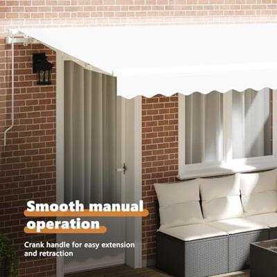 VidaXL Inklapbaar zonnescherm wit 400 x 200 cm stof