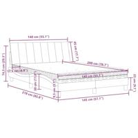 Bed met matras fluweel donkergrijs 140x200 cm - thumbnail