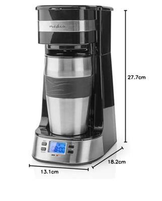 Nedis KACM310FBK Koffiezetapparaat Zwart, Zilver Timerfunctie