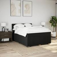 Boxspring met matras stof zwart 160x200 cm - thumbnail