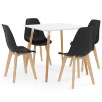 vidaXL 5-delige Eethoek zwart - thumbnail