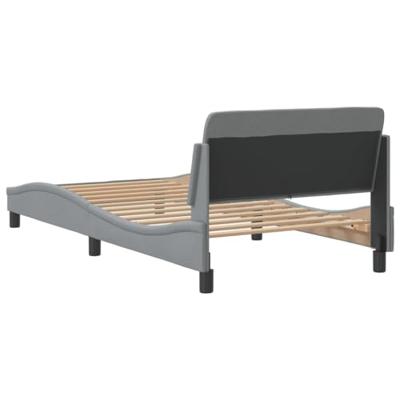 Bedframe zonder matras 100x200 cm stof lichtgrijs