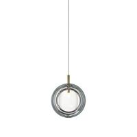Bomma Lens Single Hanglamp - Helder glas - Geborsteld goud - thumbnail