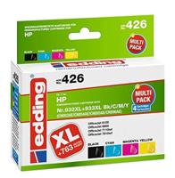 Edding Inktcartridge vervangt HP 932XL, 933XL Compatibel Combipack Zwart, Cyaan, Magenta, Geel 18-426 - thumbnail