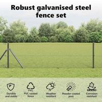 VidaXL Afrasteringspaal grijs 10 x 0,6 m (16 x 16 mm gaas) - thumbnail