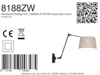 Steinhauer Verstelbare schemerlampPrestige Chic 50cm taupe met zwart - 8188ZW - thumbnail