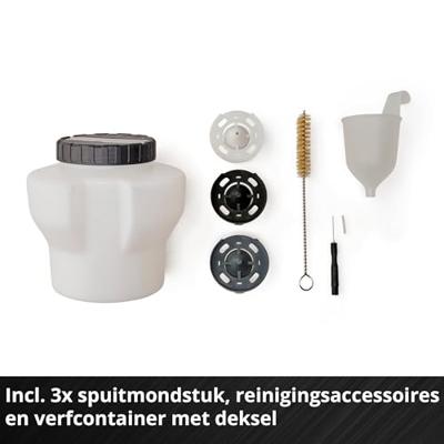 Einhell TE-SY 18/90 Li-Solo Verfspuitsysteem Debiet (max.): 1000 ml/min Einhell TE-SY 18/90 Li-Solo Verfspuitsysteem Debiet (max.): 1000 ml/min