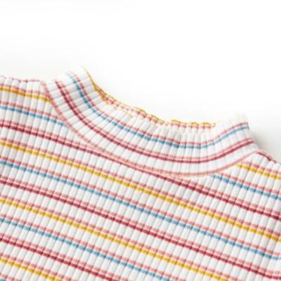 Kindershirt met lange mouwen lage col 92 gestreept ecru Kindershirt met lange mouwen lage col 92 gestreept ecru