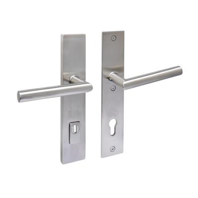 SKG3 veiligheidsbeslag recht. 250x50mm kruk/kruk Jura met veerconstructie prof.cilindergat 92mm rvs