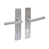 SKG3 veiligheidsbeslag recht. 250x50mm kruk/kruk Jura met veerconstructie prof.cilindergat 92mm rvs - thumbnail