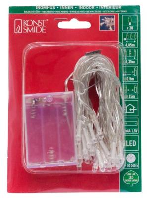 Konstsmide 1469-503 Motief lichtketting Binnen werkt op batterijen Aantal lampen 30 LED Meerkleurig Verlichte lengte: 4.35 m