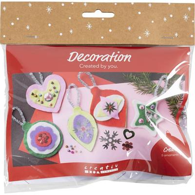Creativ Company Mini hobbyset decoratie, vilten kerstdecoraties, diverse kleuren, 1 doos Creativ Company Mini hobbyset decoratie, vilten kerstdecoraties, diverse kleuren, 1 doos