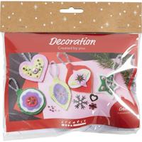 Creativ Company Mini hobbyset decoratie, vilten kerstdecoraties, diverse kleuren, 1 doos - thumbnail