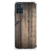 Motorola Moto E22 | E22i Stevig Telefoonhoesje Steigerhout - thumbnail