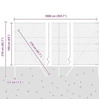 VidaXL Afrasteringspaal groen 10 x 1,6 m (50 mm gaas) staal en pvc - thumbnail